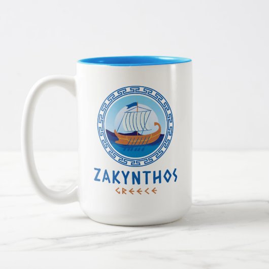 Tasse 2 Couleurs Zakynthos, Grèce Conception de navires grecs (Gauche)