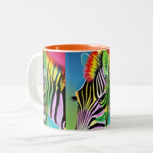 Tasse 2 Couleurs Zany Zebra (Devant gauche)