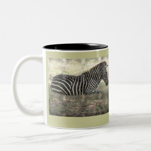 TASSE 2 COULEURS ZEBRA ASSIS AU SOL /PHOTOG/ DIG.MANIP (Gauche)