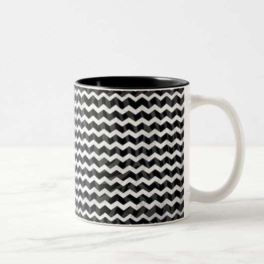 Tasse 2 Couleurs Zebra Black et Grey Chevron (Droit)