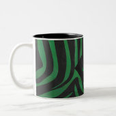 Tasse 2 Couleurs Zebra Monogramme noir et vert (Gauche)