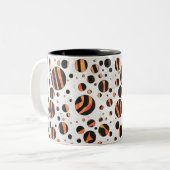 Tasse 2 Couleurs Zebra Pois noirs et orange (Devant gauche)