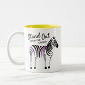 Tasse 2 Couleurs Zebra s'éloigne de la citation de la foule (Gauche)