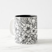 Tasse 2 Couleurs Zendoodle fleuri (Devant gauche)