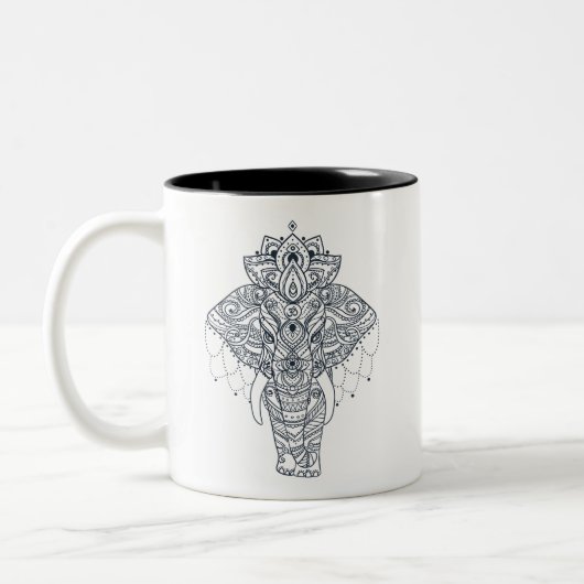 Tasse 2 Couleurs Zentangle a inspiré l'éléphant (Gauche)