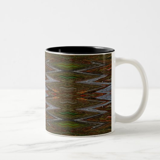 Tasse 2 Couleurs Zig Zag Abstrait (Droit)