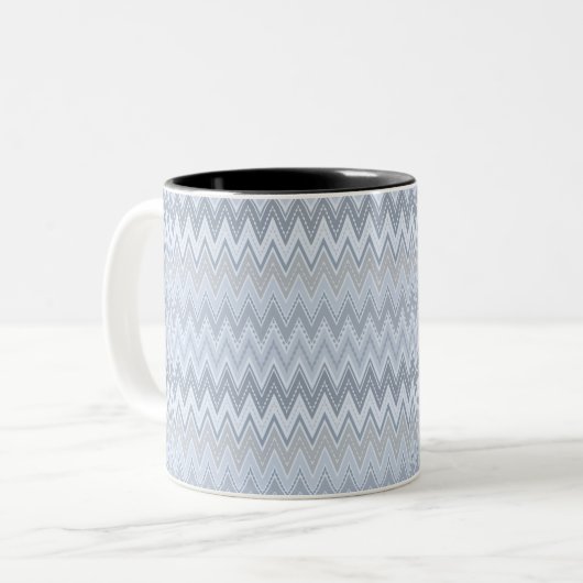 Tasse 2 Couleurs Zigzag bleu clair (Devant gauche)