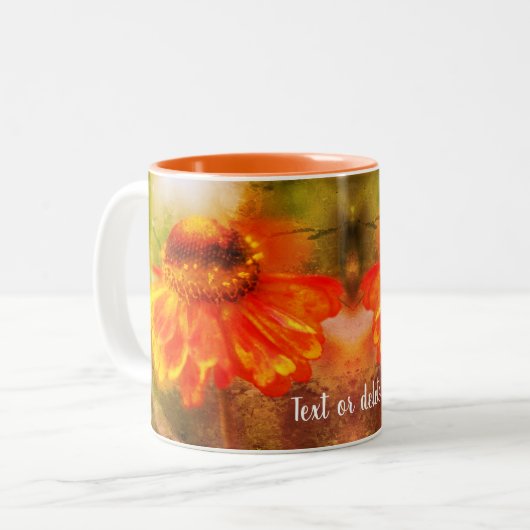 Tasse 2 Couleurs Zinnia Abstrait Flower Art personnalisé (Devant gauche)