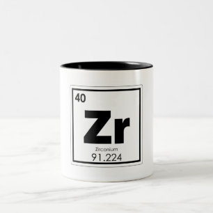 Tasse 2 Couleurs Zirconium élément chimique symbole chimie formul