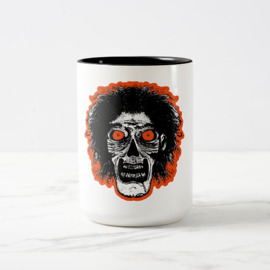 Tasse 2 Couleurs ZOMBIE - Cheveux des yeux orange (Centre)