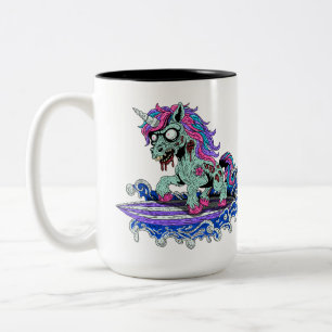 Tasse 2 Couleurs Zombie Licorne Surfeur