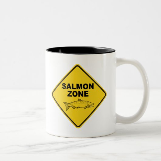 Tasse 2 Couleurs Zone de pêche saumon (Droit)