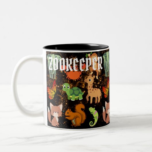 Tasse 2 Couleurs Zookeeper Safari Faune mignonne Animaux africains (Gauche)
