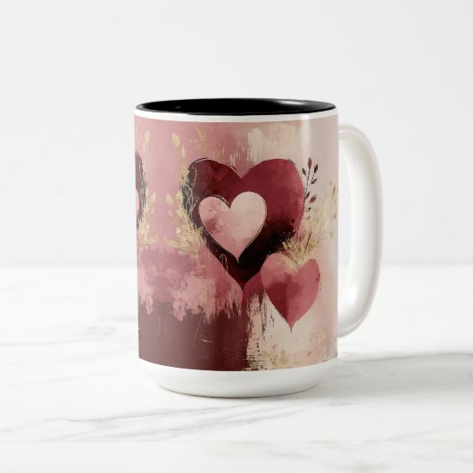 Tasse 2 Personalized Valentine Coffee Mug Tweekleurige Koffiemok (Voorkant rechts)