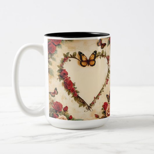 Tasse 2 Personalized Valentine Coffee Mug Tweekleurige Koffiemok (Links)