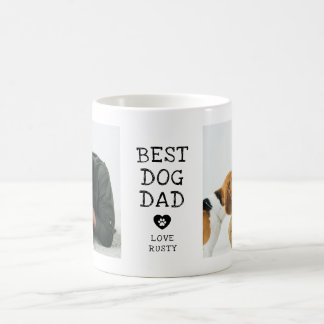 Tasse 2-Photos "Meilleur Papa Chien" Moderne Empre