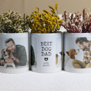 Tasse 2-Photos "Meilleur Papa Chien" Moderne Empre