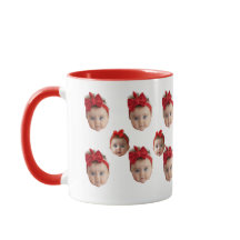 Tasse 2 Photos Visage de Famille de Bébé Drôle