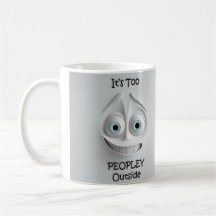 Tasse 3D Visage Sarcastique C'est Trop Peuplé Deho