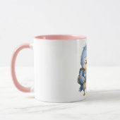 Tasse à accent rose Oiseaux frères et sœurs (Gauche)