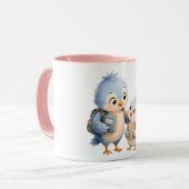 Tasse à accent rose Oiseaux frères et sœurs (Devant gauche)