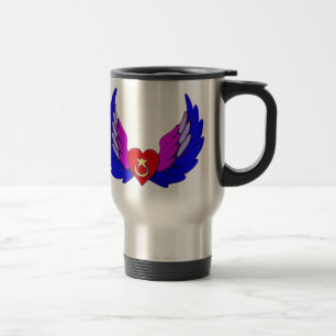 Tasse à ailes de voyage de coeur