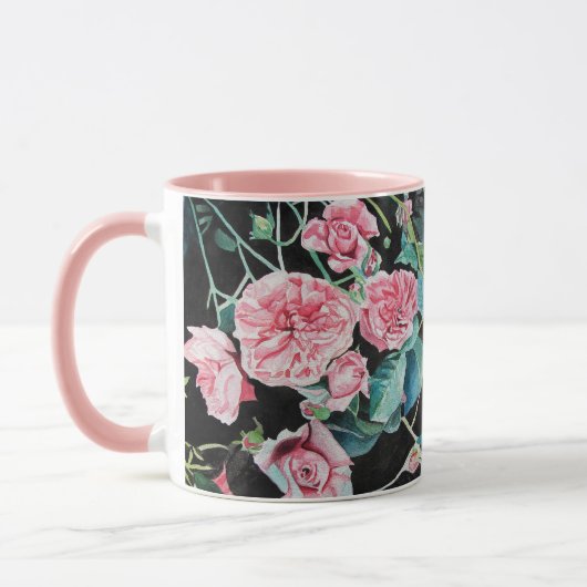 Tasse à aquarelle Rose Rose (Gauche)