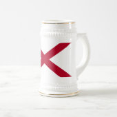 Tasse à bière avec drapeau de l'Alabama (Devant droit)