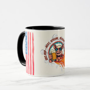 Tasse à bière cochon drôle BBQ 4 juillet Maître