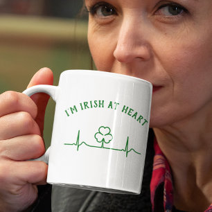 Tasse à bière de la Saint-Patrick Trèfle et text