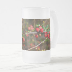 Tasse à bière en verre dépoli Bourgeons de printem