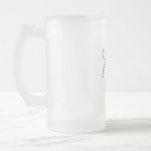 TASSE À BIÈRE EN VERRE GIVRÉ AU GÉNOME ROSE DE DES