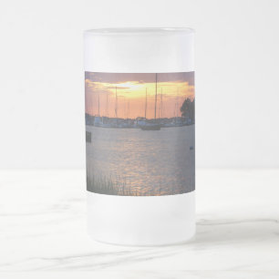 Tasse à bière en verre givré Coucher de soleil de