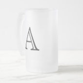 Tasse à bière en verre givré Monogramme Classique (Devant gauche)