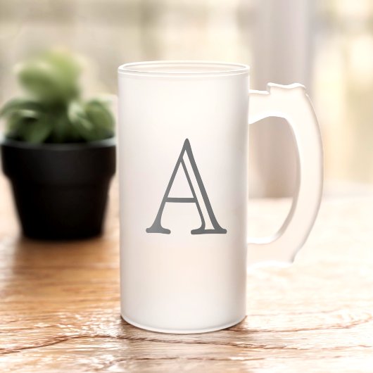 Tasse à bière en verre givré Monogramme Classique
