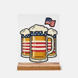 Tasse à bière patriotique design vectoriel vintage