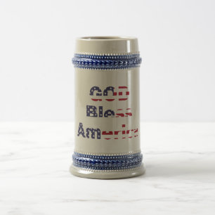 Tasse à bière patriotique - Dieu bénisse les États