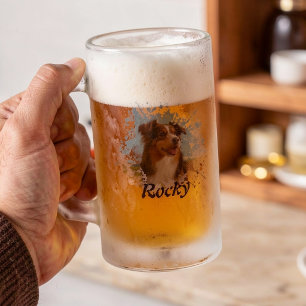 Tasse à bière personnalisée en verre dépoli