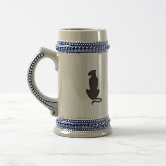 Tasse à bière silhouette de chat noir (Gauche)