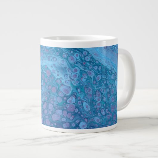 Tasse à boire abstraite bleu violet Ocean Breeze 3 (Devant droit)