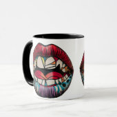 Tasse à bouche ouverte abstraite psychédélique (Devant gauche)