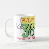 Tasse à café '36 ans. WTF? Comment c'est arrivé !' (Gauche)