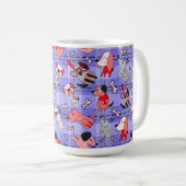 Tasse à café à carreaux indigo - Impression de chi (Devant droit)