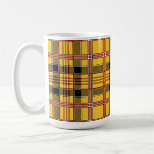 tasse à café à carreaux jaunes