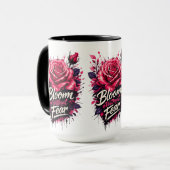 Tasse à café à deux tons Rose Fleurir sans peur (Devant gauche)