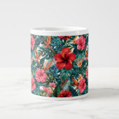 Tasse à café à feuilles de Hibiscus tropical et Mo (Devant)
