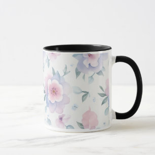 tasse à café à fleurs à l'aquarelle