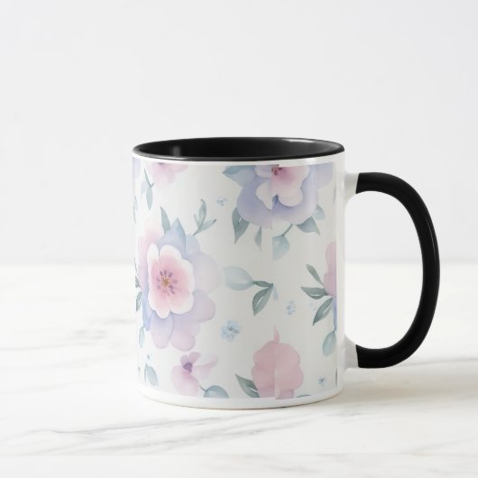 tasse à café à fleurs à l'aquarelle (Droite)