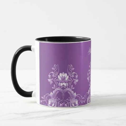 Tasse à café à fleurs violettes (Gauche)