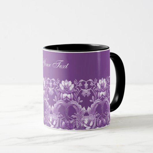 Tasse à café à fleurs violettes (Devant droit)